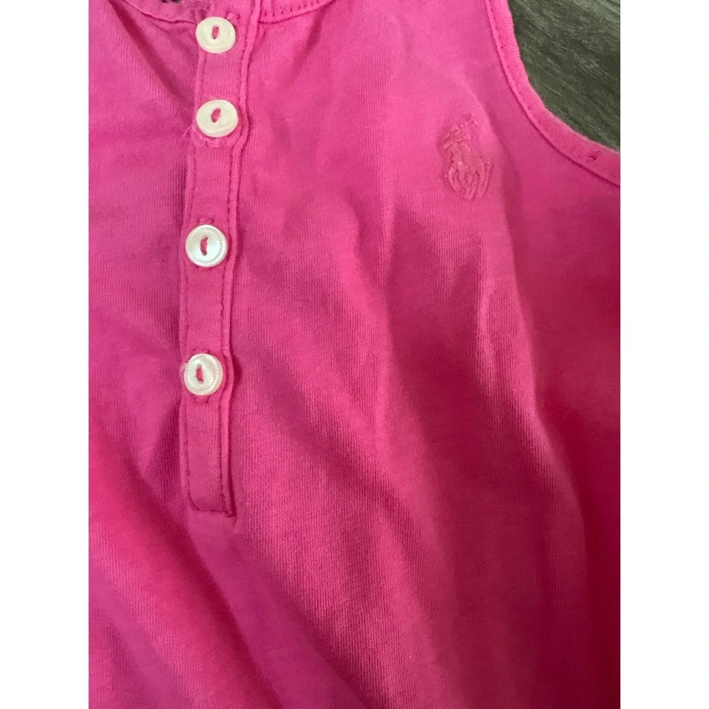 Ralph Lauren‎ Baby Girl Hot Pink Crochet Back Jumpsuit Romper 18M Sleeveless